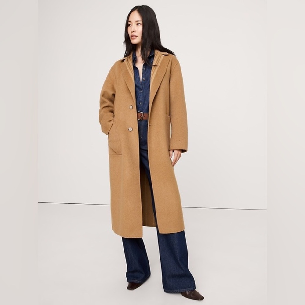 NWT! Banana Republic Camel Double Faced Top Coat - Medium